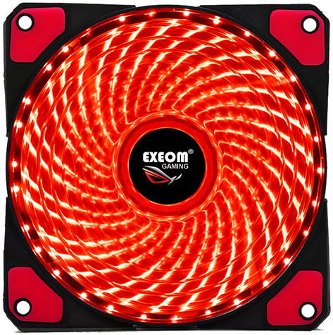 Ventilador Exeom® Devil Rojo 12cm Cooler Fan Ultra Silencioso