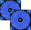 Pack x2 Ventilador Exeom® Devil Azul 12cm Cooler Fan Ultra Silencioso