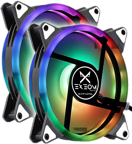 Pack 2 Ventiladores Exeom® MXSilent RGB 12cm Cooler Fan Ultra Silencioso