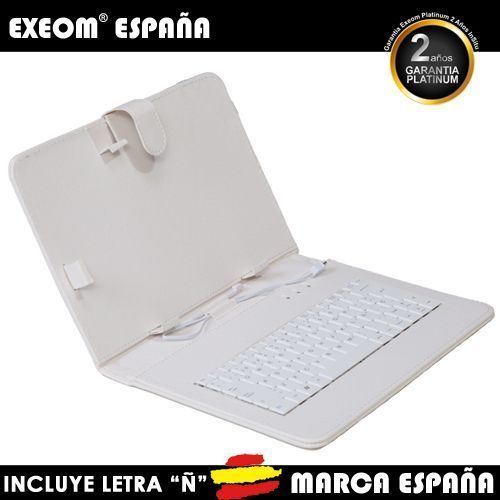 Funda con Teclado en Español Tablet Pc 7" Exeom® CoverPAD X70 Blanca