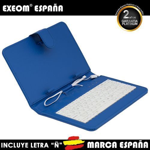 Funda con Teclado en Español Tablet Pc 7" Exeom® CoverPAD X70 Azul