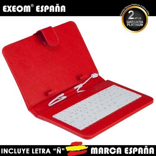 Funda con Teclado en Español Tablet Pc 7" Exeom® CoverPAD X70 Roja