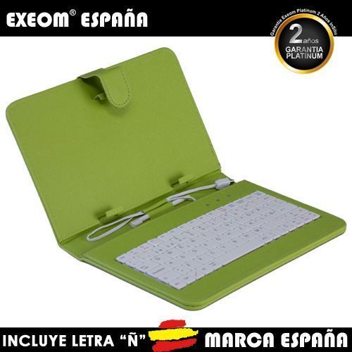Funda con Teclado en Español Tablet Pc 7" Exeom® CoverPAD X70 Verde