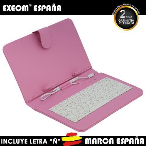 Funda con Teclado en Español Tablet Pc 7" Exeom® CoverPAD X70 Rosa