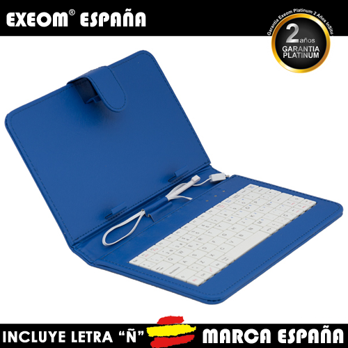 Funda con Teclado en Español Tablet Pc 8" Exeom® CoverPAD X80 Azul