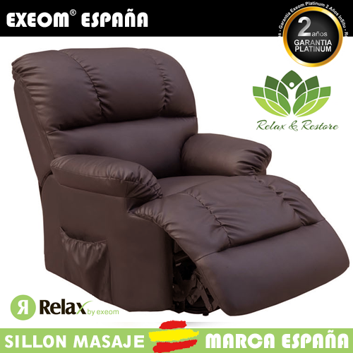 Sillon Relax Con Masaje 10 Funciones y Calor Lumbar Relax&Restore® Marrón