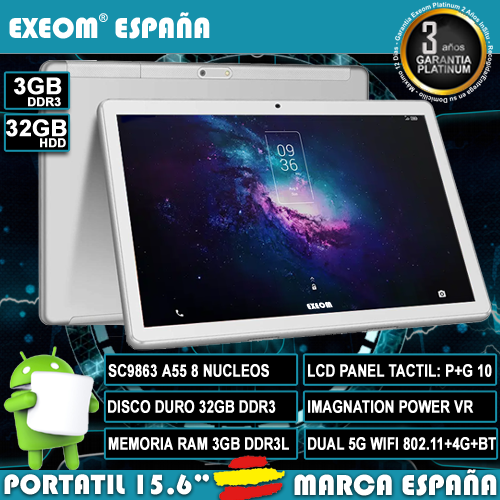 Tablet Pc Exeom® Urius 10.1" SC9863 3GB Ram 32GB HDD 4G Wifi Bluetooth